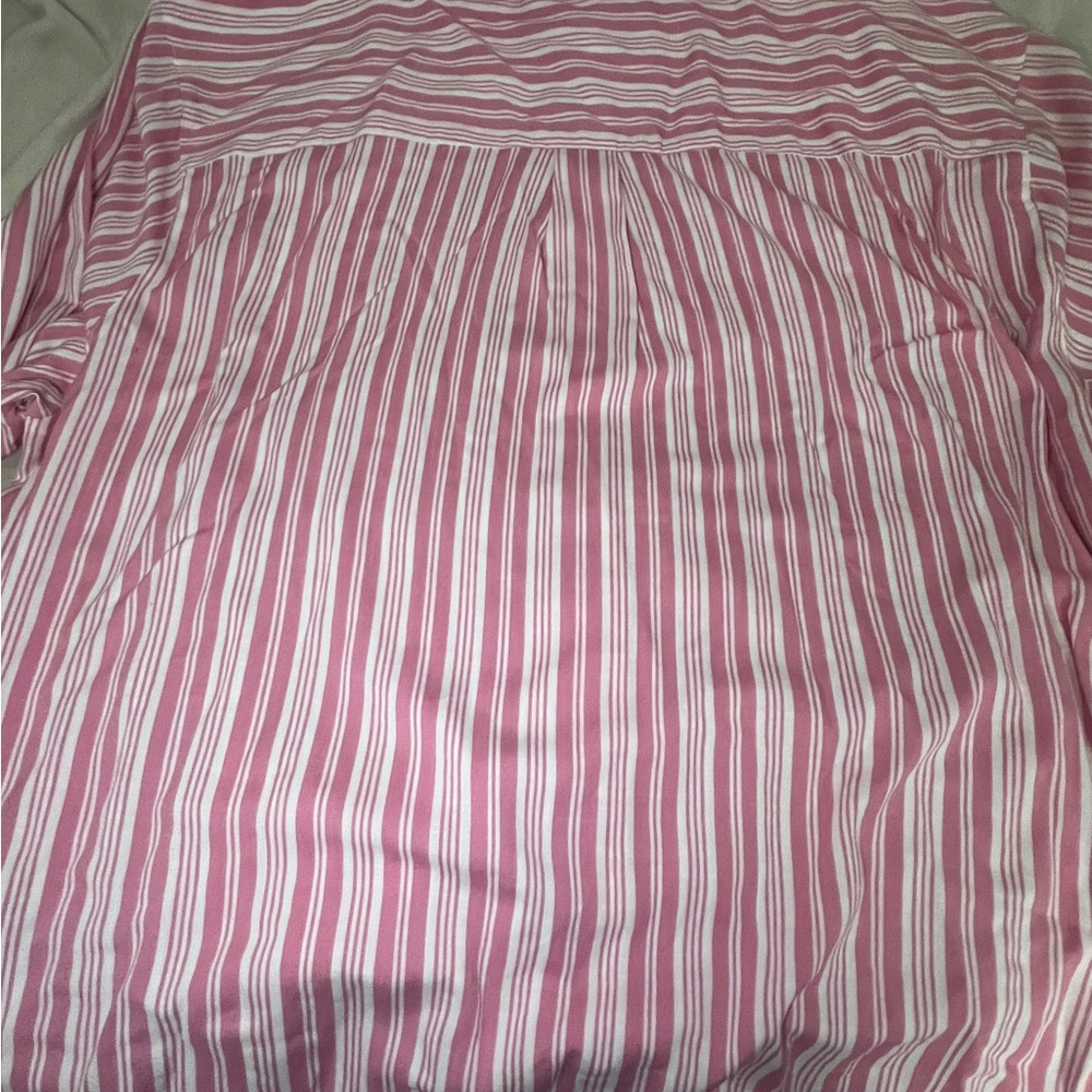 NWT Torrid Women Plus Pink/ White Striped Button-Up Long Sleeve Blouse Sz 4X A2 - Picture 10 of 10